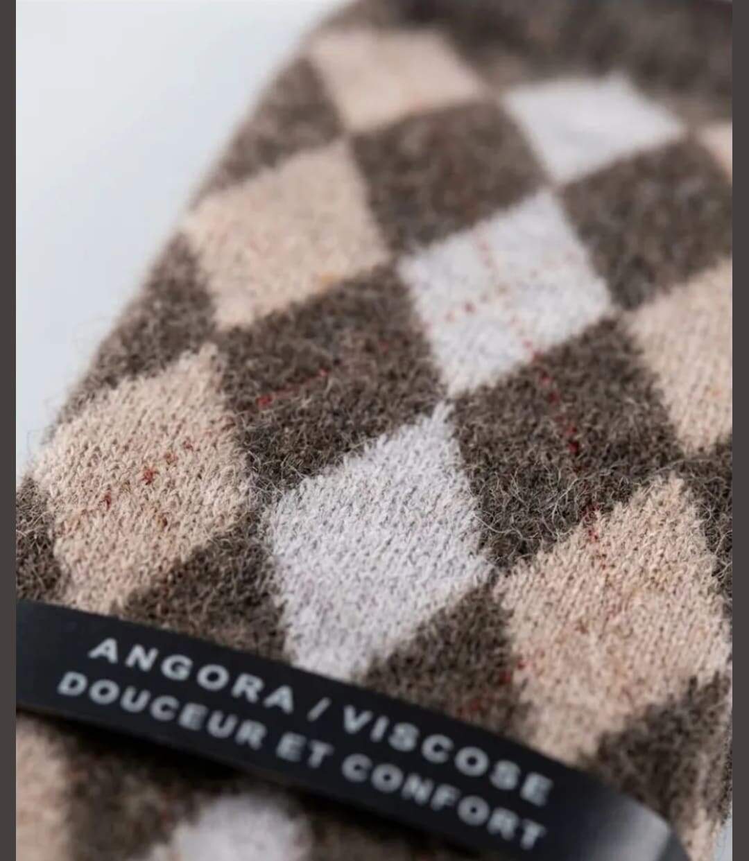 Mayflower CHO741 : Chaussettes mi-bas en angora marron pour une chaleur absolue-2