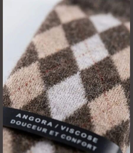 Mayflower CHO741 : Chaussettes mi-bas en angora marron pour une chaleur absolue