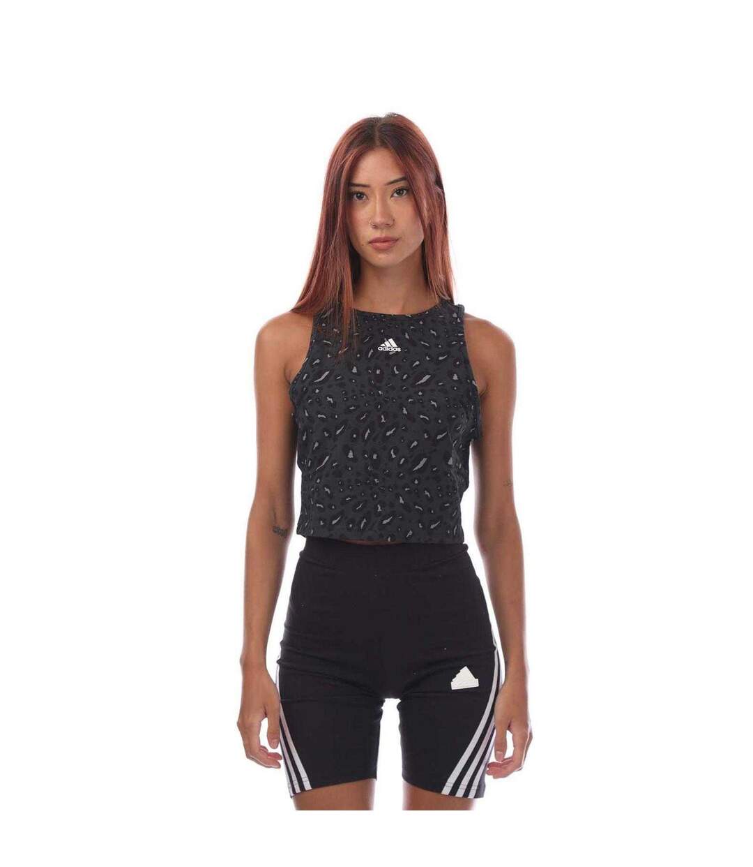 Débardeur Motif/style Imprimé Animal Femme Gris Noir Adidas-1