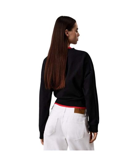 Womens/ladies Cotton Regular Sweatshirt Black Calvin Klein