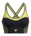 Womens/ladies Compression Sports Bra Black Yellow Under Armour-2