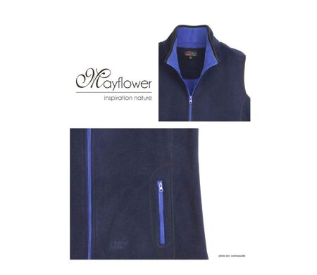 Gilet sans manches en polaire contre-collé BALZAC3 Marine (Mayflower)