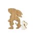 Statuette Déco Lapin de Profil 30cm Naturel-2