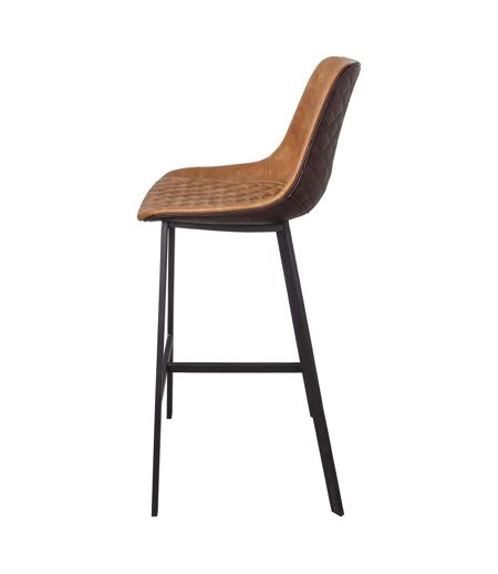 Fauteuil de bar assise capitonné en polyuréthane Caramel