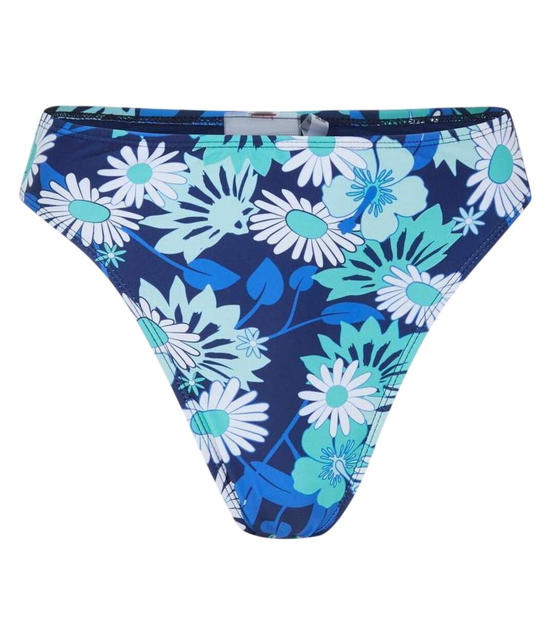 Womens/ladies Floral High Waist Bikini Bottoms Blue White Brave Soul-2