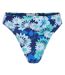 Womens/ladies Floral High Waist Bikini Bottoms Blue White Brave Soul-2