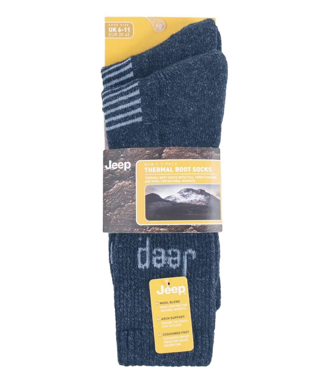 2 Pack Mens Wool Mix Boot Socks | Heavy Duty Socks-2