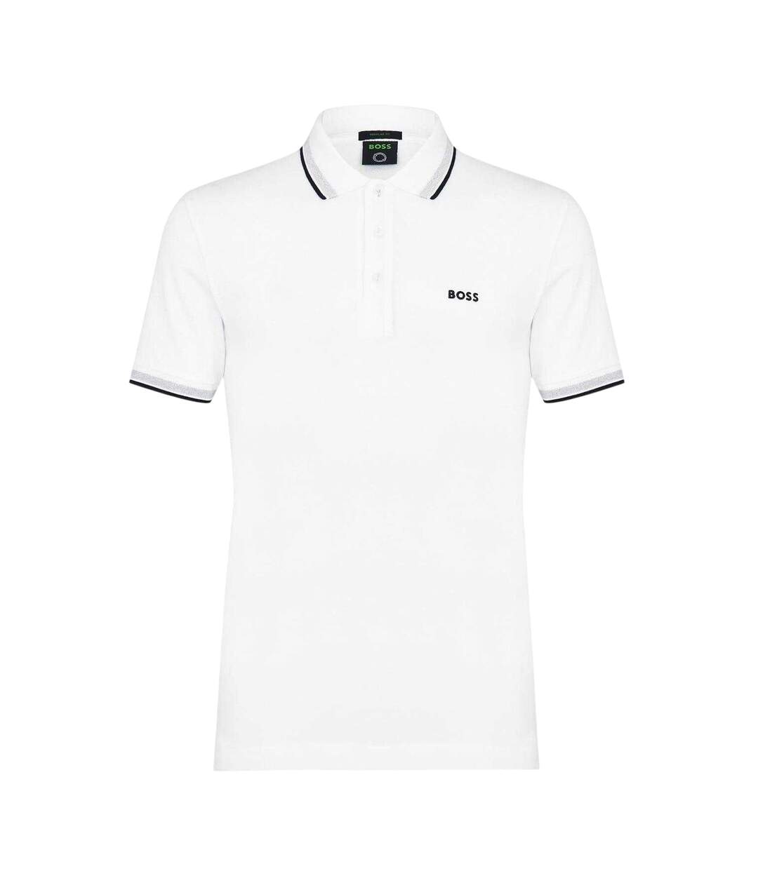 Polo Motif/style Rayure Contrastée Sur Bord Paddy Homme Blanc Boss-1