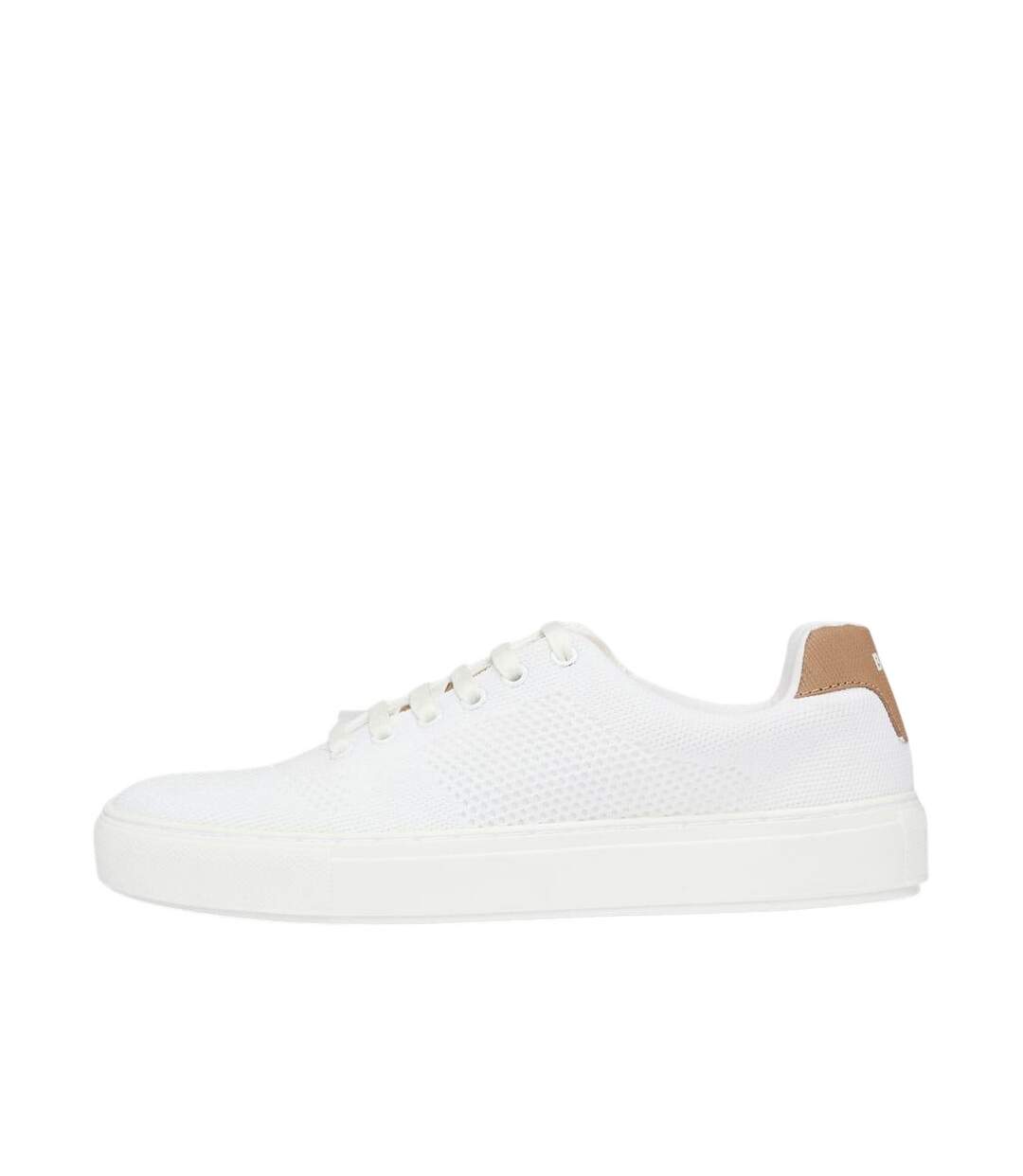 Mens Katie Leather Low Cut Trainers White Boss-2