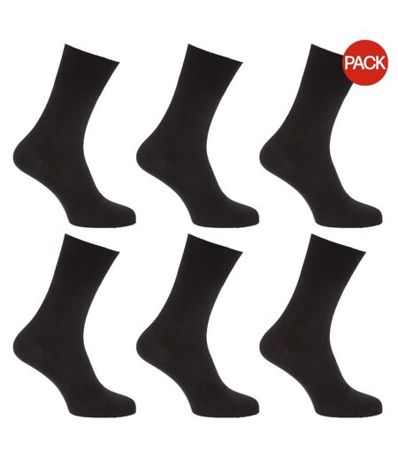 Lot De 6 Chaussettes Non-élastiquée Paires Homme Noir Universal Textiles