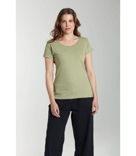 Tee Shirt Col Rond Manches Courtes Femme Marine  Sauge() | Gerard Pasquier Avec Col Rond | Gerard Pa