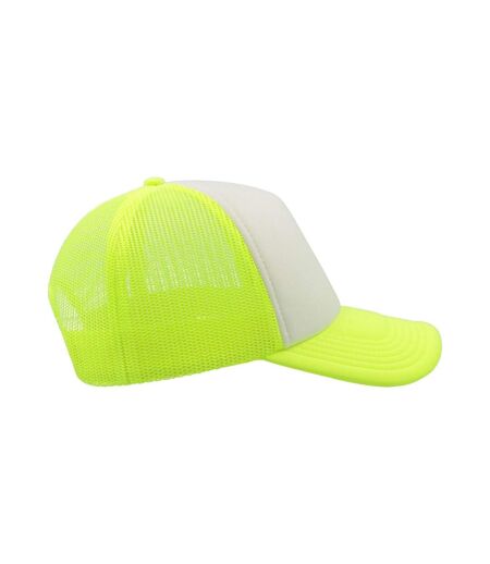 Casquette Style Trucker Rapper Mixte Jaune Fluo Blanc Atlantis