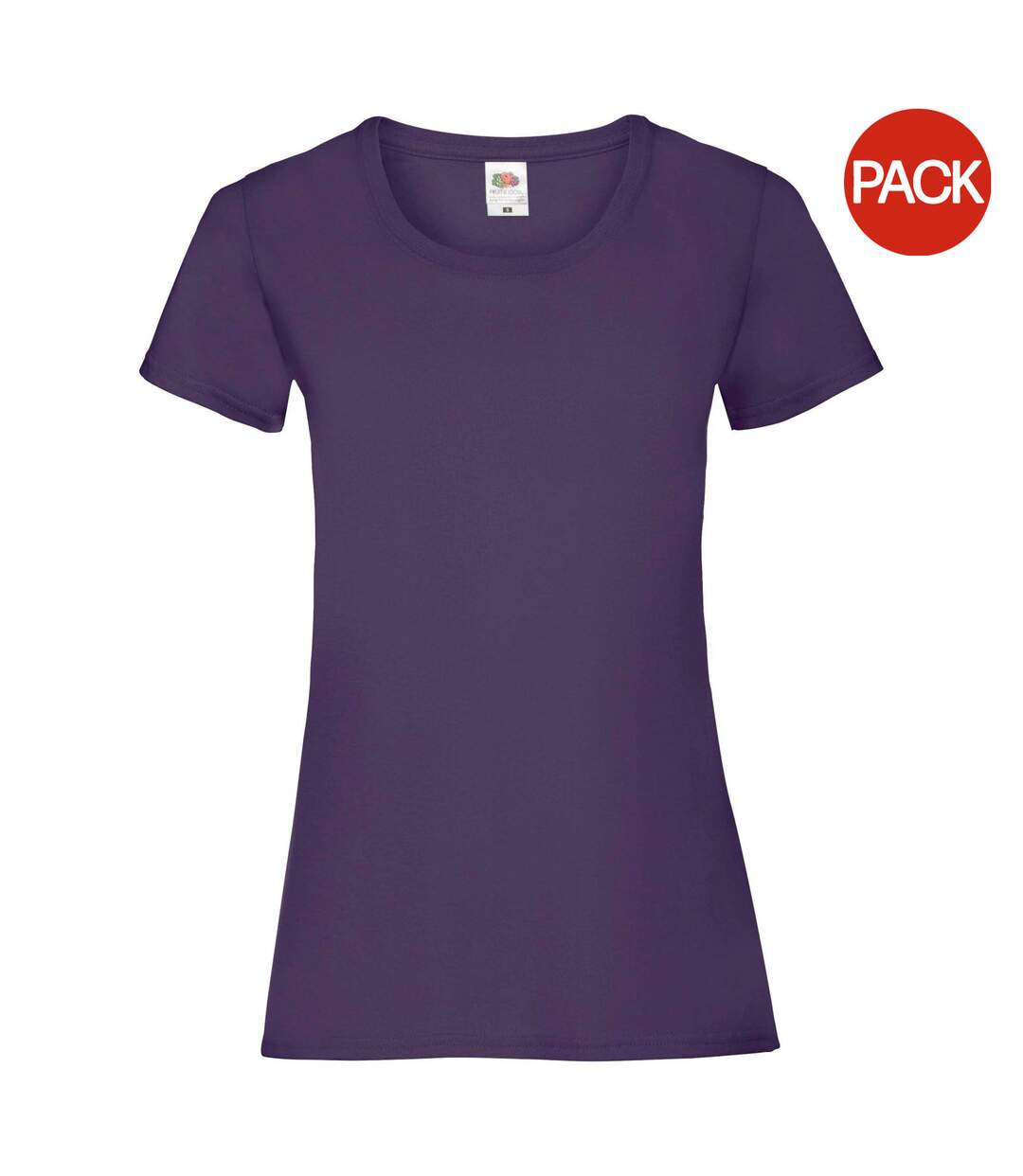 T-shirts Manches Courtes Femmes Violet Fruit Of The Loom-1