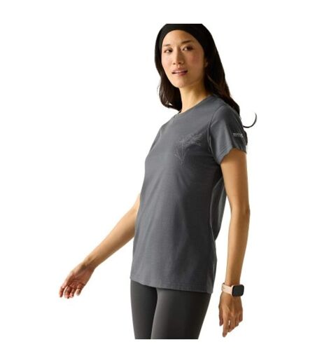 T-shirt Motif/style Fleurs Escade Femme Gris Foncé Regatta