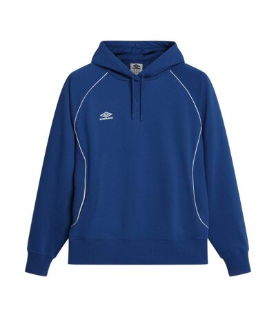 Mens Panelled Hoodie Classic Blue Brilliant White Umbro