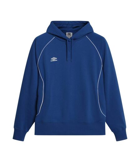 Mens Panelled Hoodie Classic Blue Brilliant White Umbro