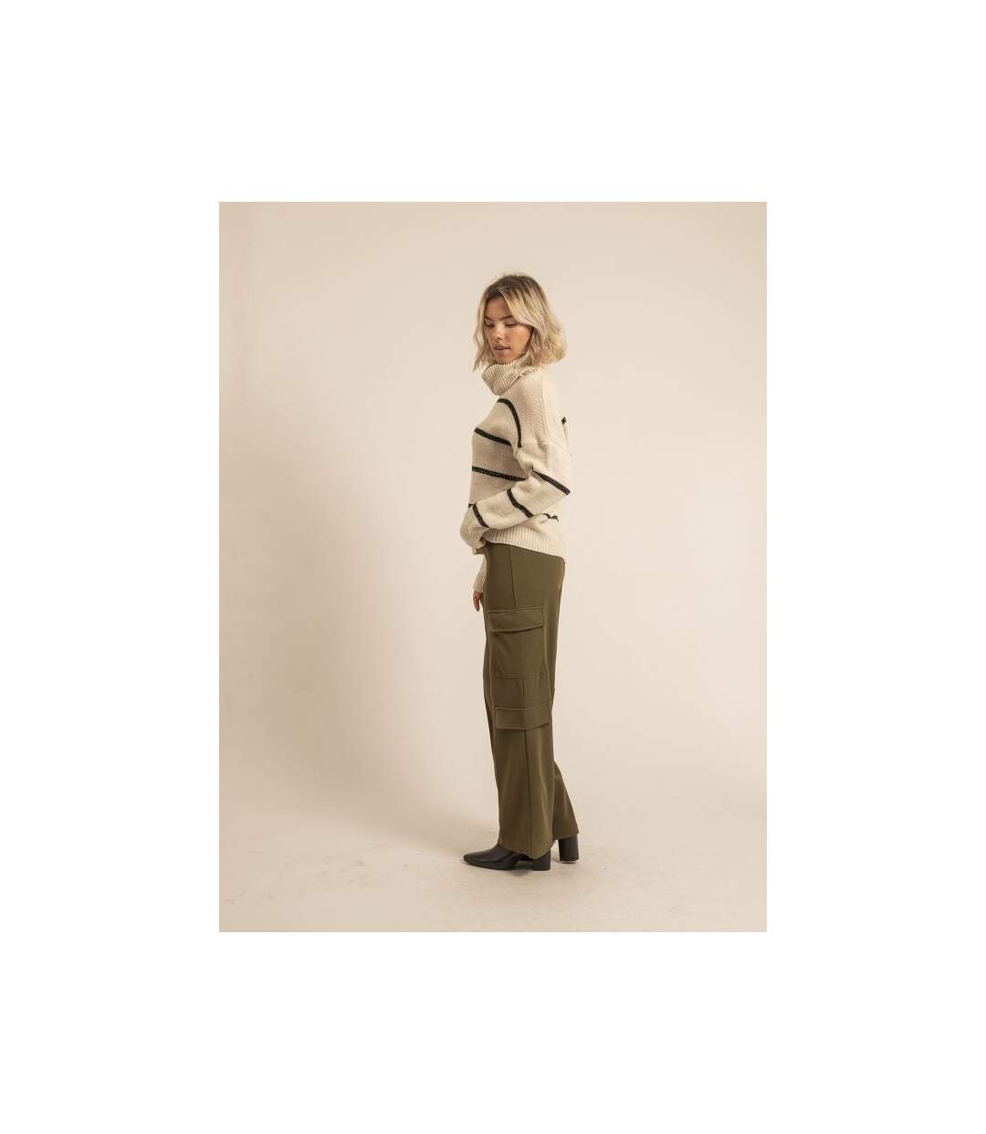 Pull col roulé rayures KAVALIE - Dona X Lisa-3