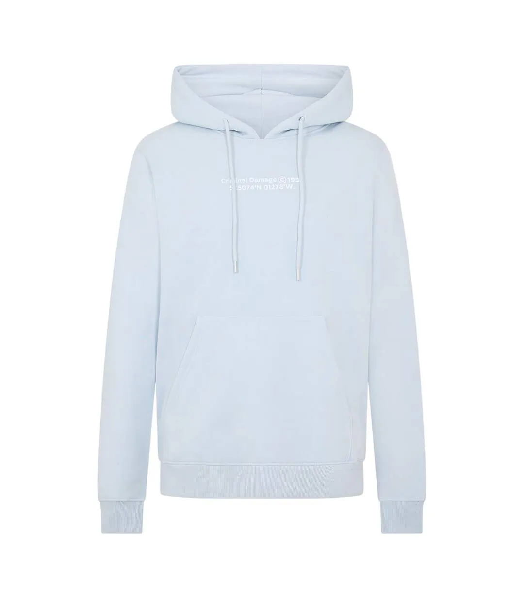 Mens Logo Hoodie Sky Blue Criminal Damage-2