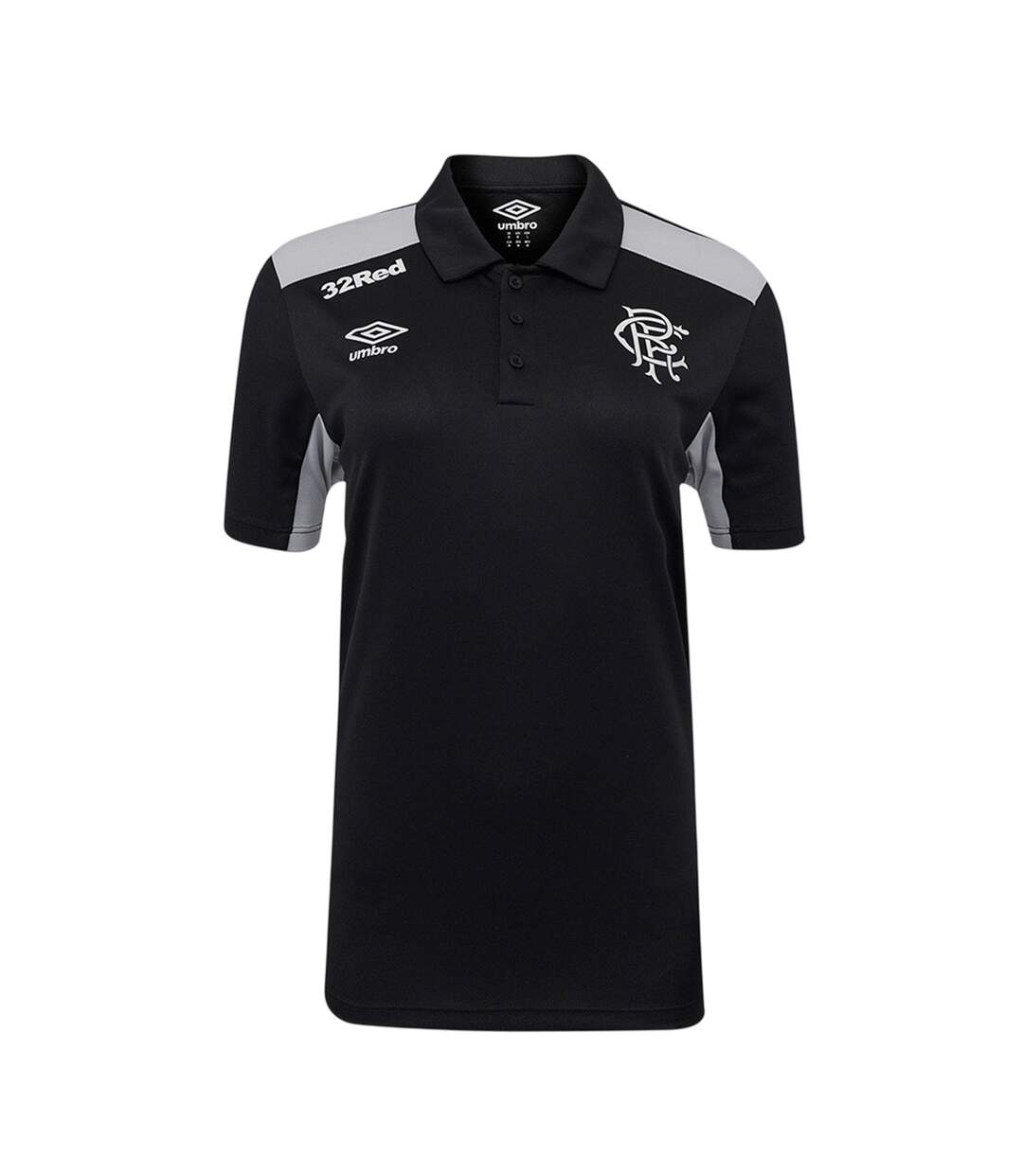 Womens/ladies Presentation Rangers Fc Polyester Polo Shirt Caviar Microchip Umbro-1