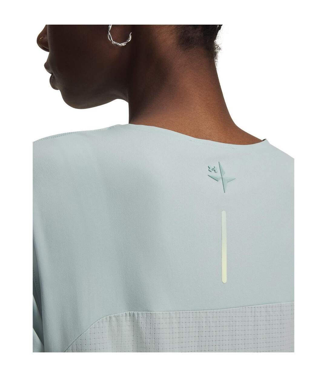 T-shirt Trail Run Femme Bleu Vert Under Armour-3