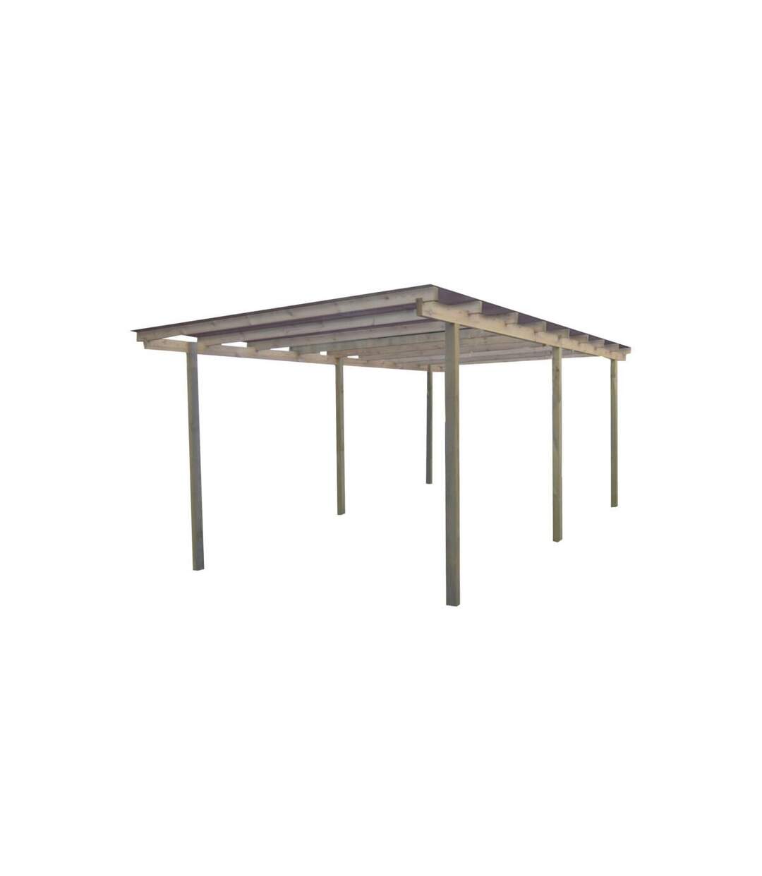 Carport en bois et panneaux ondulés 3x5 m Budget