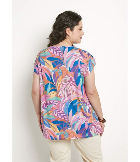 T-shirt long ample manches courtes imprimé