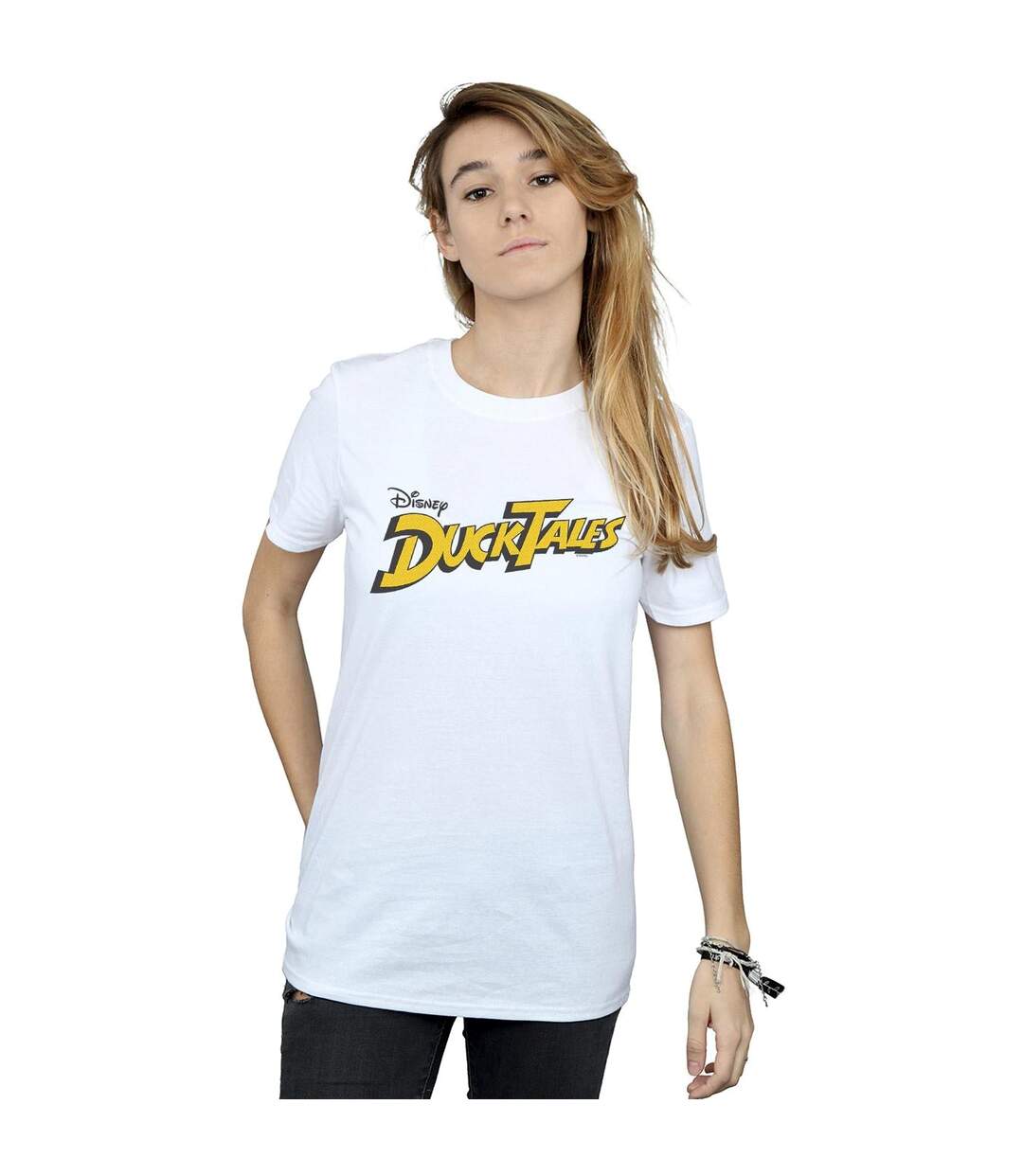 Disney T-shirt boyfriend en coton avec logo Duck Tales Femme/Ladies (Blanc) - UTBI49596-2