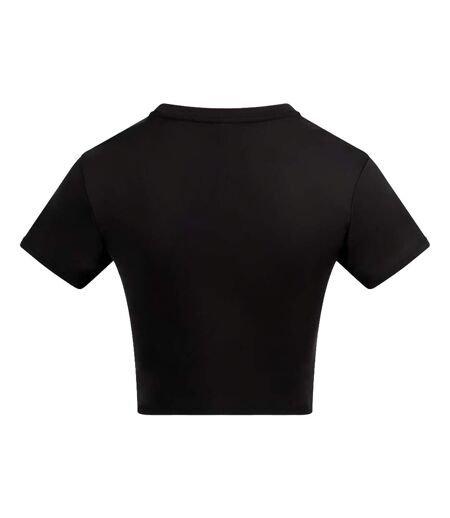 Womens/ladies Recycled Crop T-shirt Jet Black Awdis