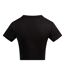 Womens/ladies Recycled Crop T-shirt Jet Black Awdis-2