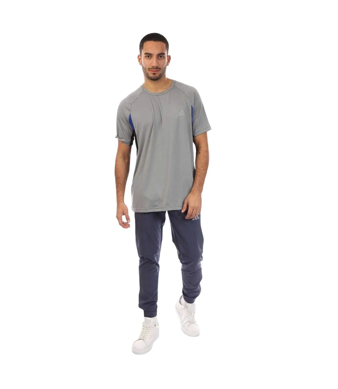 Mens 3 Stripes Climacool Slim T-shirt Grey Adidas-4