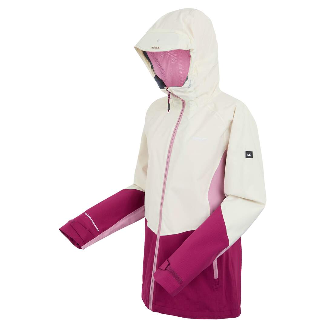 Veste imperméable raddick femme vanille clair / bordeaux / lilas Regatta-3