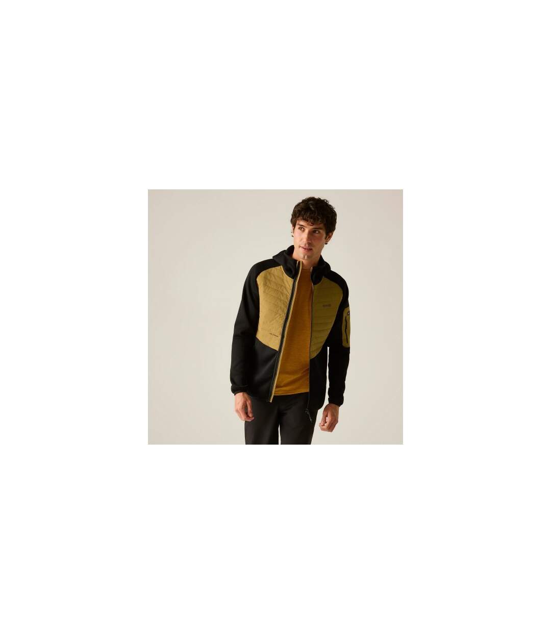 Veste Hybride Motif/style Blocs De Couleurs Newhill Homme Jaune Sombre Noir Regatta-1