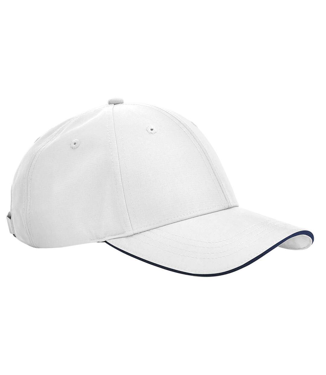 Casquette De Baseball Team Sports-tech Blanc Bleu Marine Français Beechfield-2
