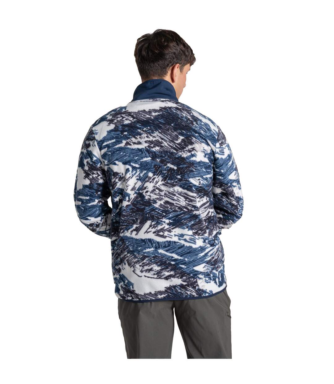 Haut Polaire À Col Montant Pressionné Dewlish Homme Bleu Blanc Imprimé Craghoppers-3