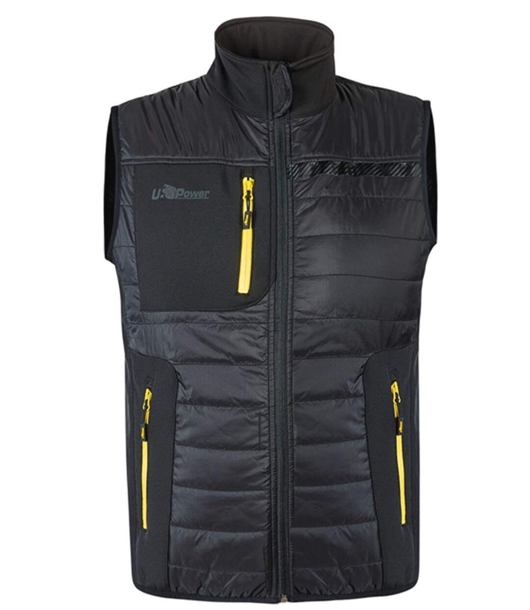 Bodywarmer de travail - Homme - UPFU278 - noir et jaune-2