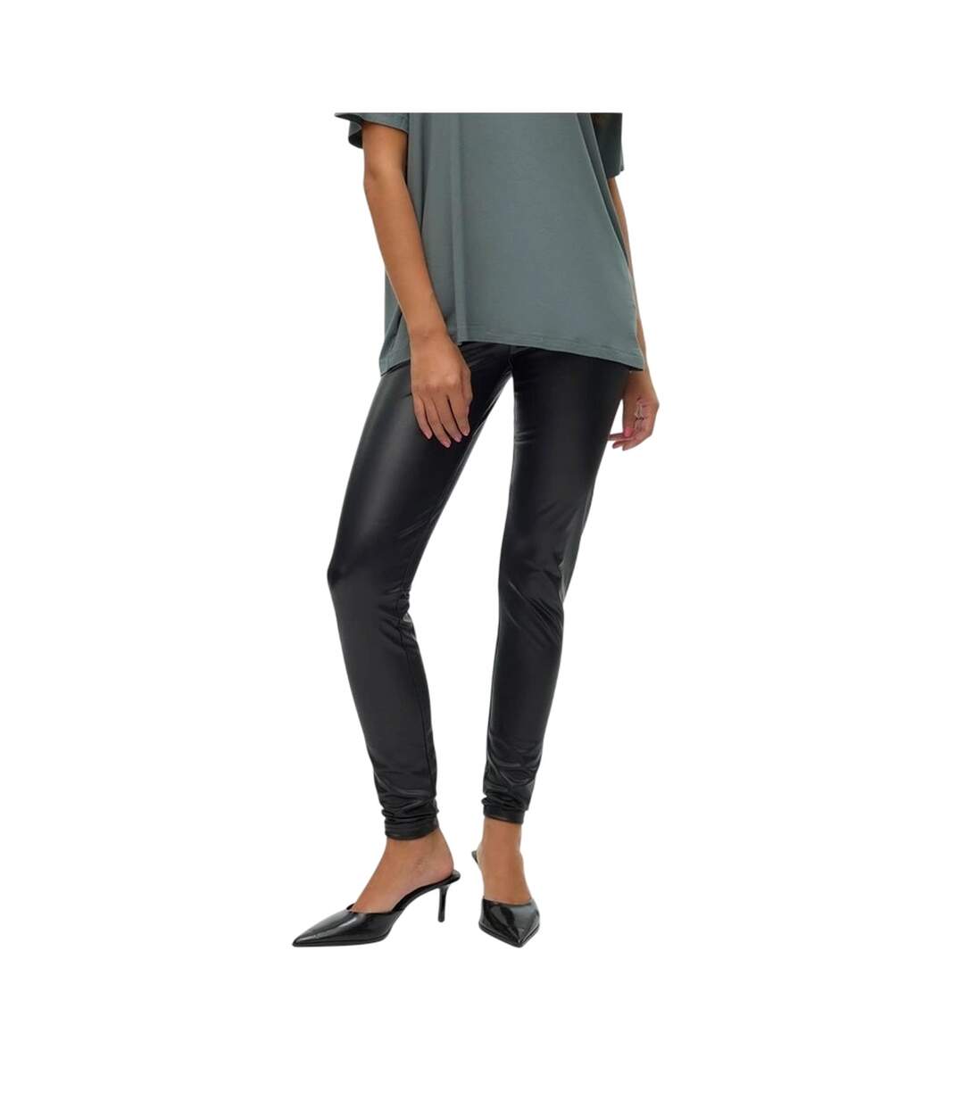 Womens/ladies Tight Leggings Black Vero Moda-2