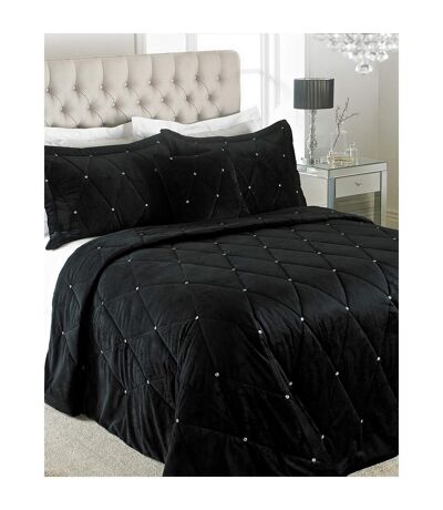 Riva Paoletti New Diamante Bedspread Set (Black) - UTRV1284