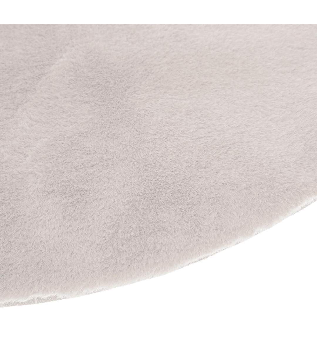 Tapis Rond Imitation Fourrure Doucea 80cm Ivoire-2