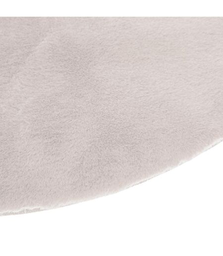 Tapis Rond Imitation Fourrure Doucea 80cm Ivoire