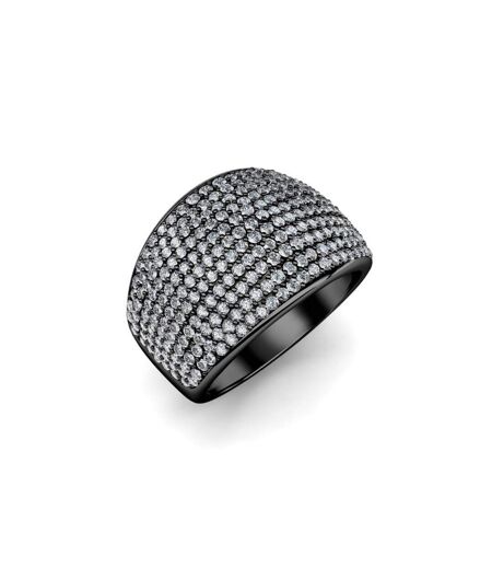 Bague Glamour Metal - Argenté et Gris Anthracite