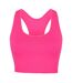 Skinni Fit Womens/Ladies Workout Sleeveless Cropped Top (Neon Pink) - UTRW4424
