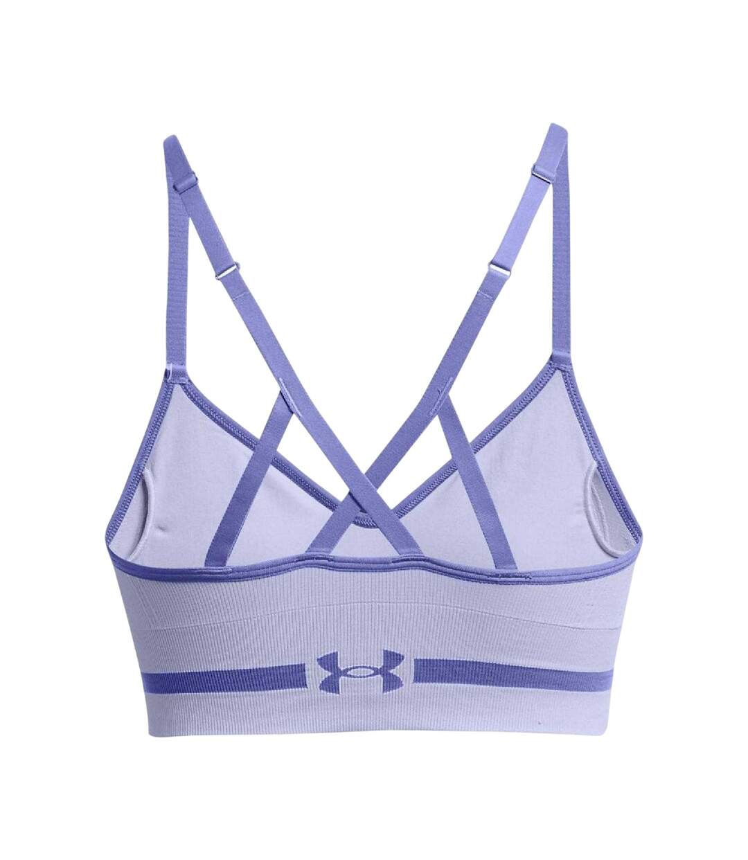 Womens/ladies Low Long Sports Bra Purple Under Armour-3