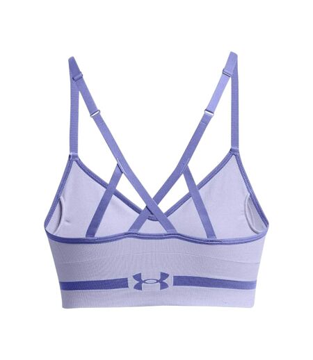 Womens/ladies Low Long Sports Bra Purple Under Armour
