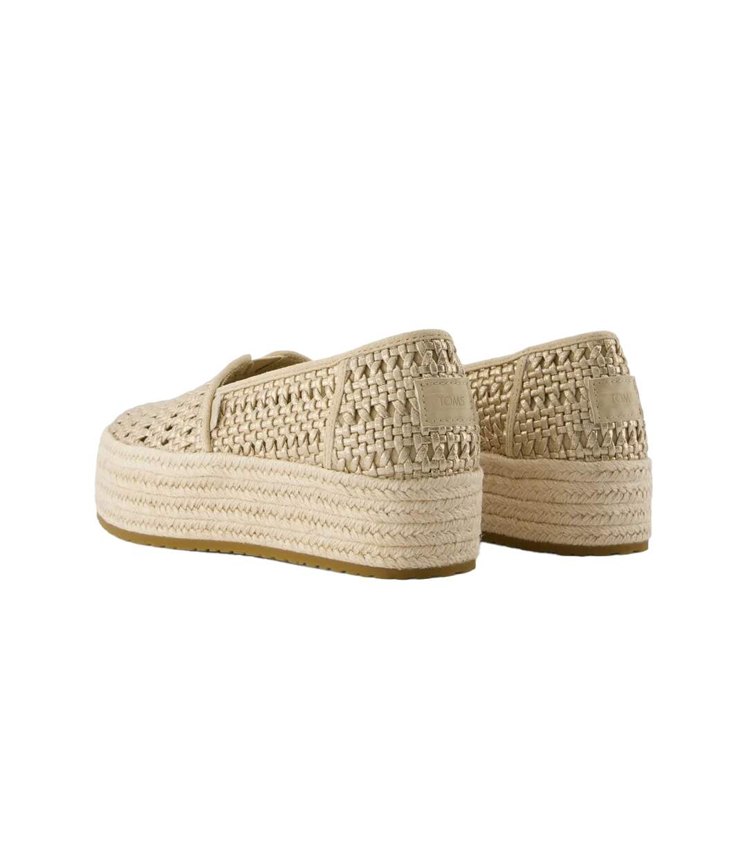 Womens/ladies Valencia Espadrilles Champagne Toms-2