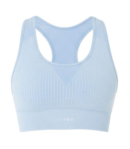 Brassière De Sport Motif/style Côtelé Femme Bleu Pâle USA