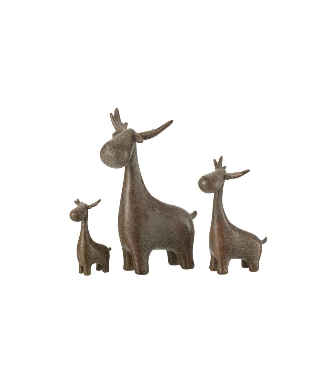 Lot de 3 Cerfs Déco Paillettes 25cm Marron-1