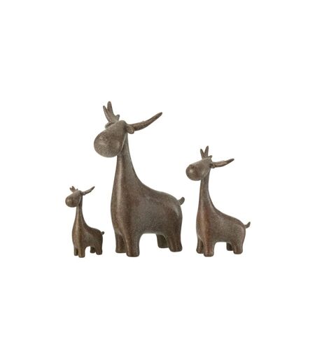Lot de 3 Cerfs Déco Paillettes 25cm Marron