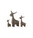 Lot de 3 Cerfs Déco Paillettes 25cm Marron-1