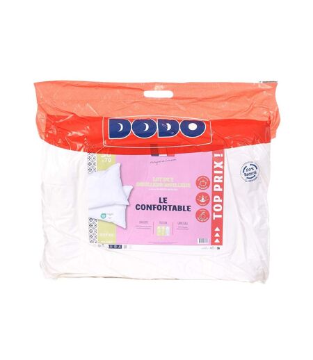X2 oreillers blanc dodo moelleux confort 50x70