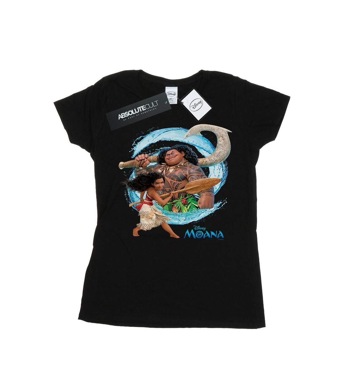 Disney T-shirt en coton Moana et Maui Wave - Femmes/Dames (Noir) - UTBI34020-1